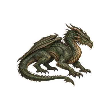 Bronze Green Crouching Dragon Tattoo Planner element