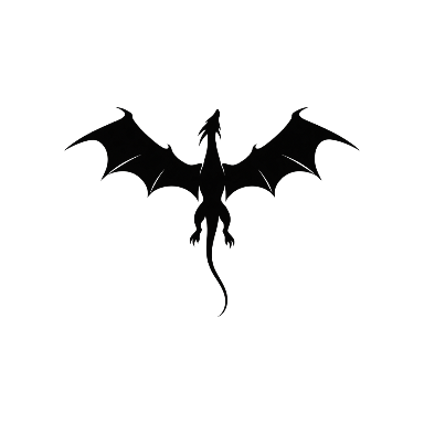 Angular Wing Dragon Silhouette Tattoo Planner element