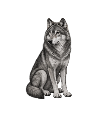 Seated Micro Realism Wolf Tattoo Planner element