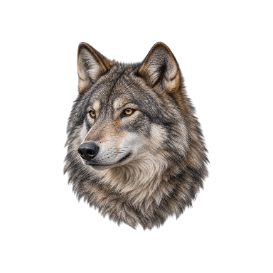 Natural Color Wolf Portrait Tattoo Planner element